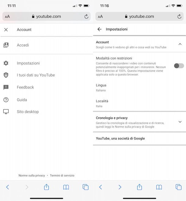 Come cambiare lingua su YouTube su iPhone