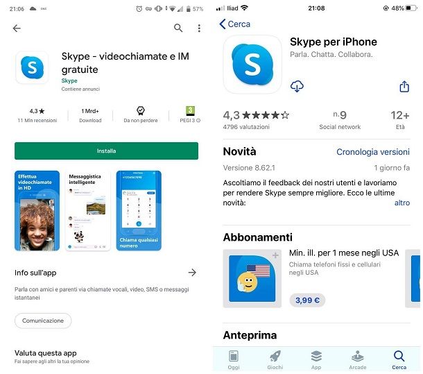 Come installare Skype sul cellulare