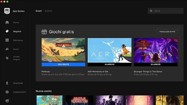 Epic Games Store Giochi per Mac gratis download