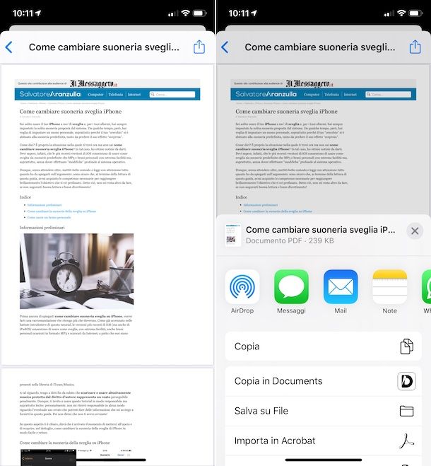 Stampante virtuale PDF iPhone