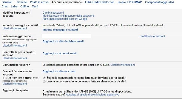 Cambiare nome associato all'account