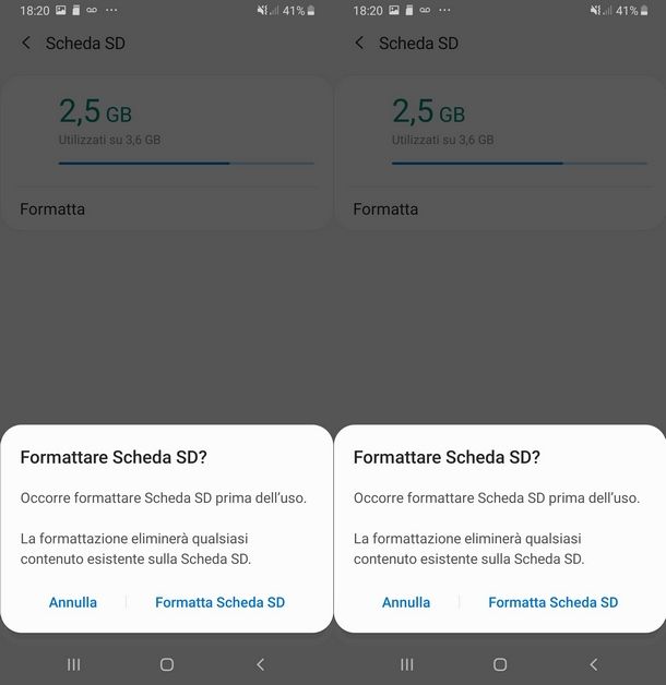 Procedure preliminari allo spostamento dei file su scheda SD Samsung