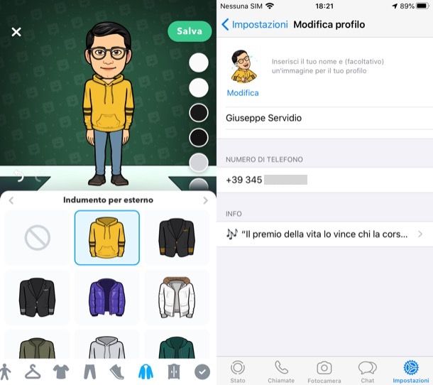Avatar WhatsApp iPhone