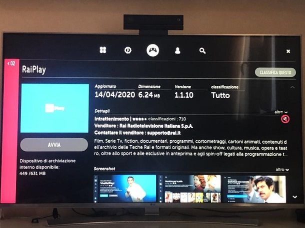 Raiplay Smart TV LG
