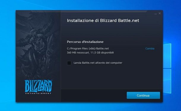 Installazione launcher Battle.net