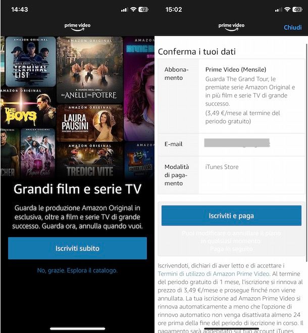 Prime Video su iPhone