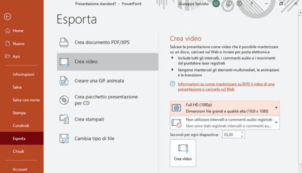 Creare video con PowerPoint