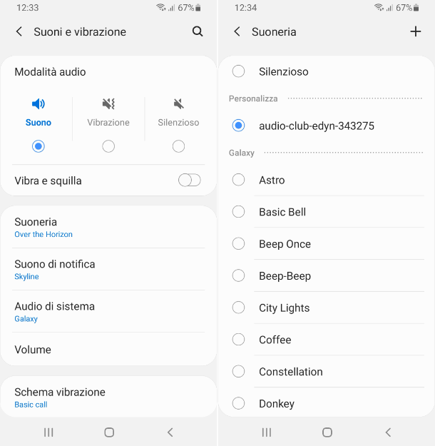 Impostazioni Android