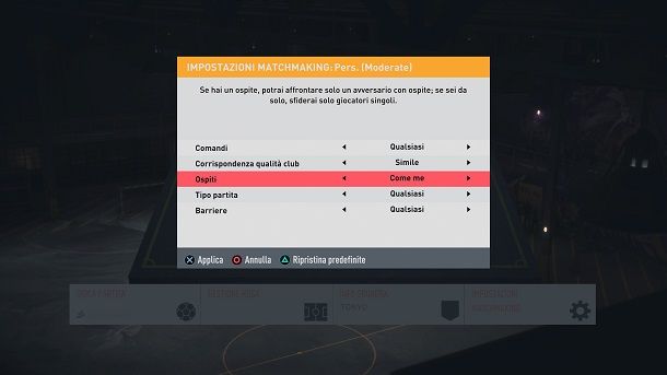 Impostazioni matchmaking FIFA