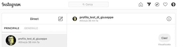 Vedere chi ha visto messaggio Instagram su PC