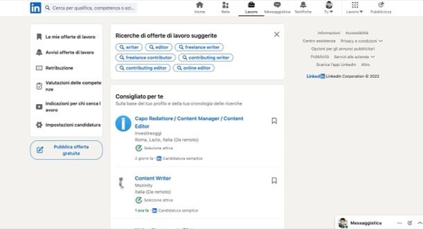 Offerte di lavoro su LinkedIn
