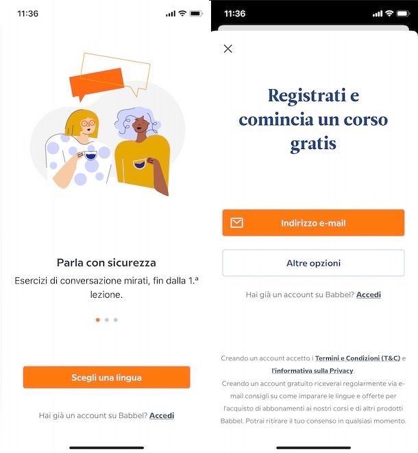 Avere Babbel gratis su iOS
