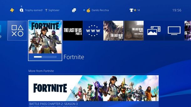 Avviare Fortnite da PS4