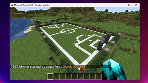 Campo da calcio pronto mod Minecraft