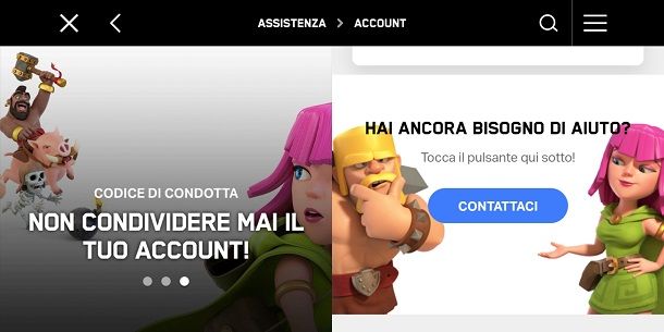 Contattare assistenza Supercell