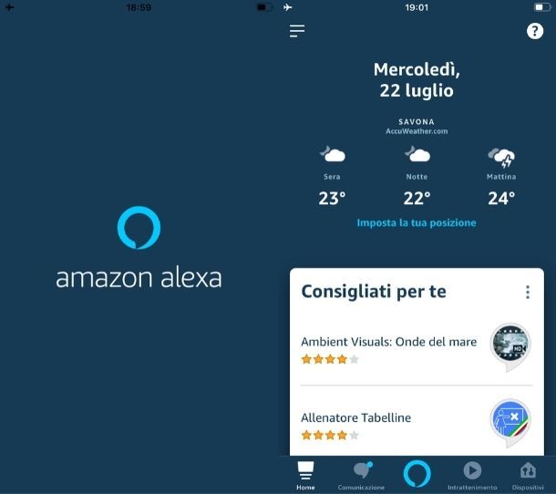 Come funziona la app Alexa