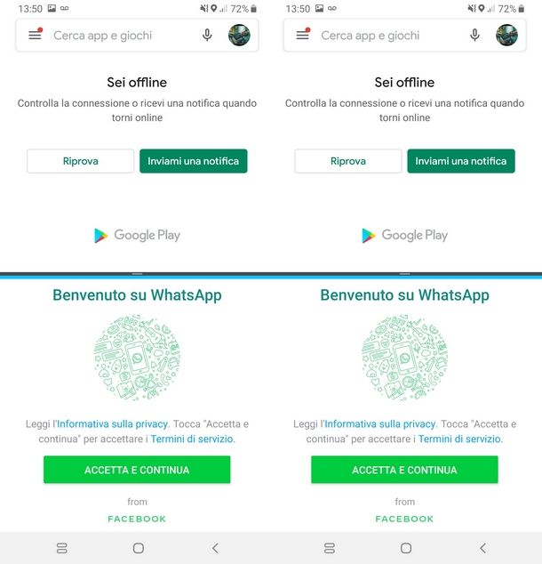 Requisiti e informazioni sullo split screen Samsung