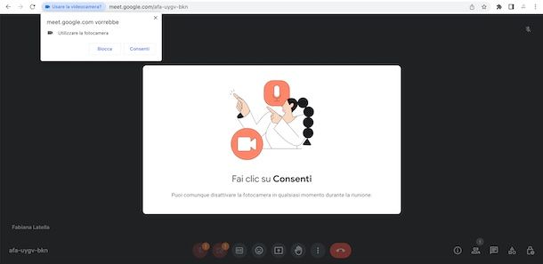 Attivare fotocamera e microfono Meet
