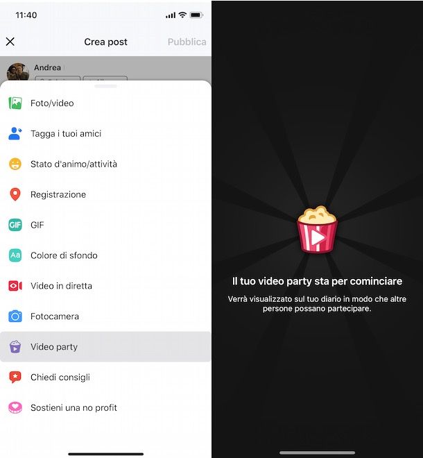 Come fare un video party su Facebook da smartphone e tablet