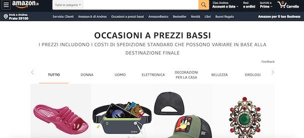 Occasioni a prezzi bassi su Amazon