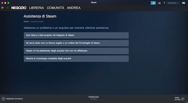 Assistenza Steam