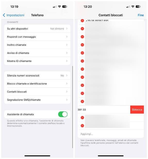 Come sbloccare un numero bloccato su iPhone