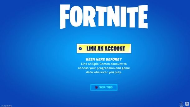 Collegare un account Epic Games a Fortnite PS4