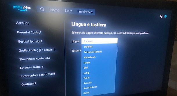 Come cambiare lingua su Prime Video da TV