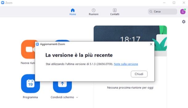 Aggiornare Zoom per Windows 