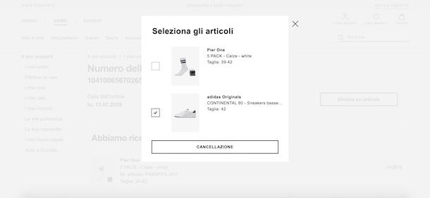 Come cancellare un ordine in preparazione su Zalando