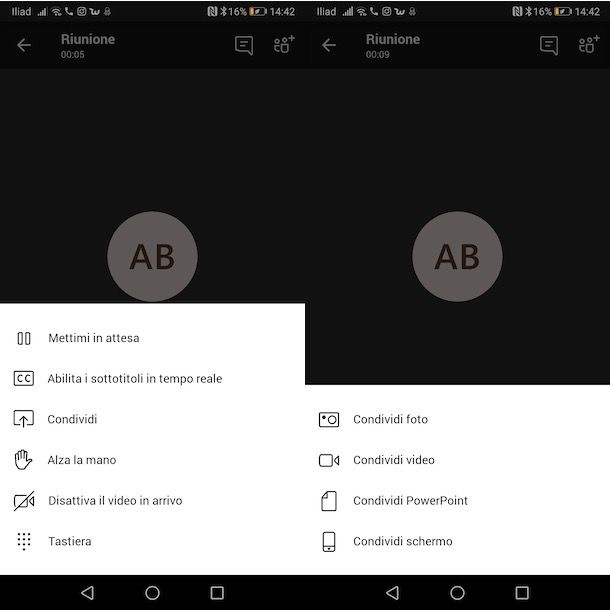 Come condividere lo schermo su Teams da Android