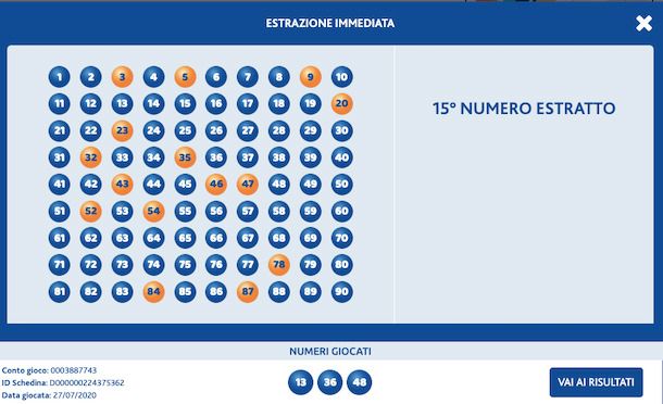 10eLotto estrazione immediata