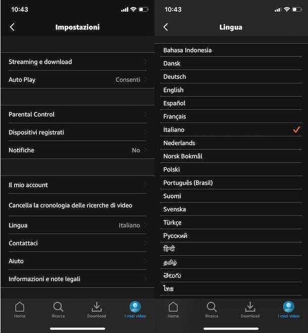 Come cambiare lingua su Prime Video da smartphone e tablet
