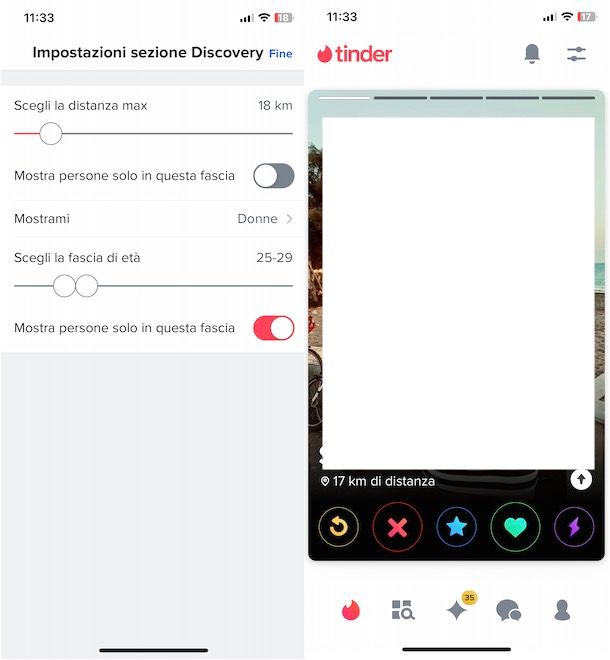 Come rivedere le persone scartate su Tinder