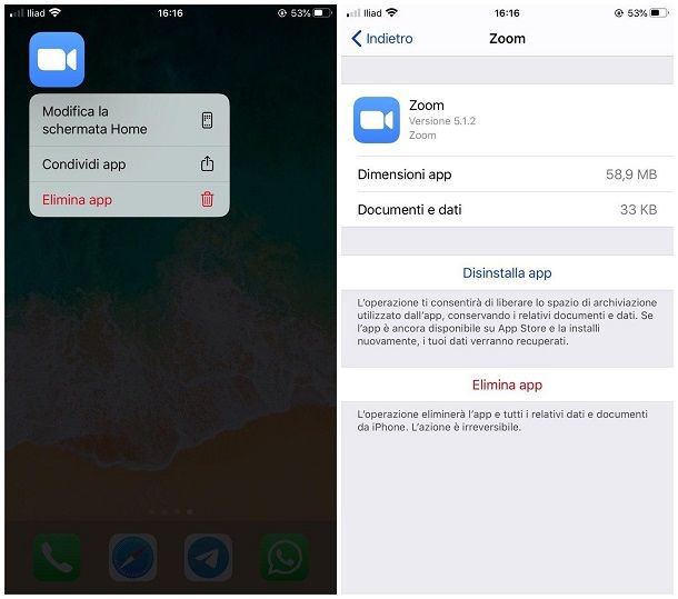 Come disinstallare Zoom da iPhone