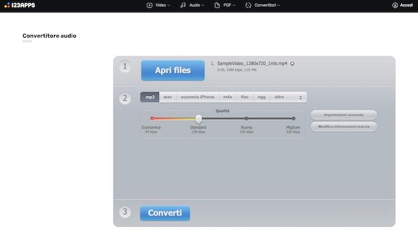 Convertitore Audio di 123apps