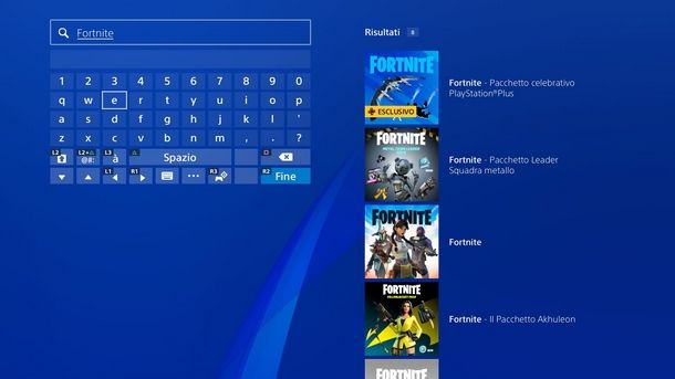 Cercare Fortnite sul PS Store