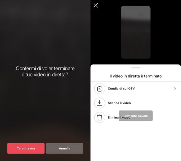 Scaricare la propria diretta Instagram da iPhone