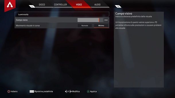 Migliori impostazioni video Apex Legends PS4
