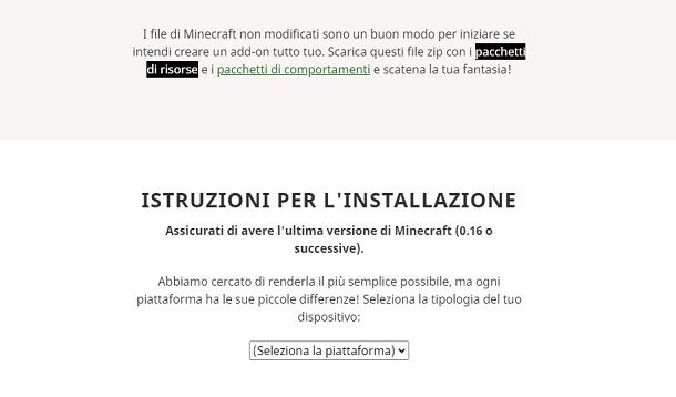 Pacchetto di risorse Minecraft