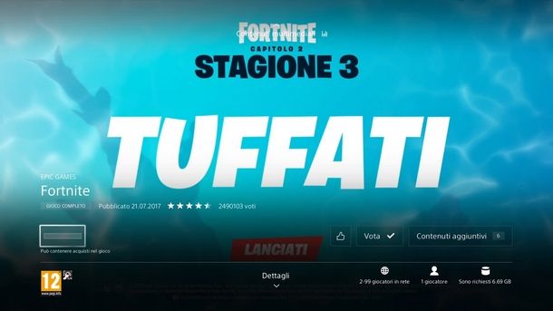 Avviare il download di Fortnite su PS4