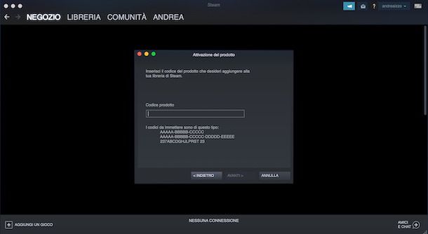 Come riscattare un codice gioco su Steam