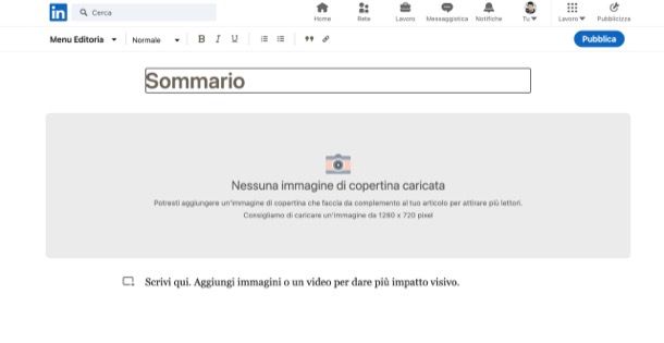 Scrivere articoli su LinkedIn