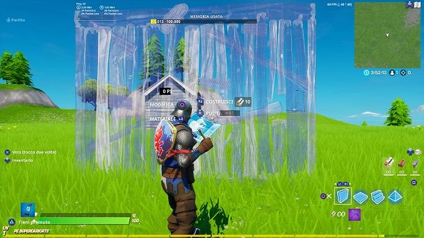 Costruzione muro Fortnite