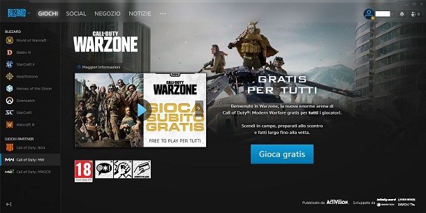 Installare Call of Duty Warzone