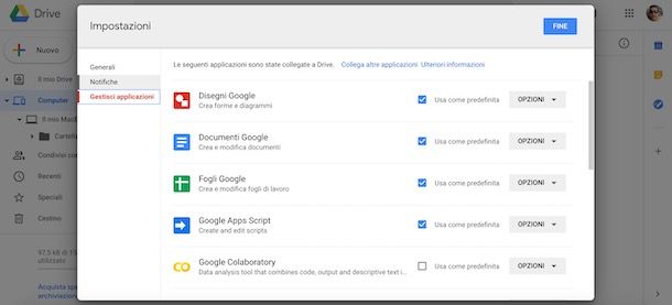 Eliminare dati nascosti app Google Drive