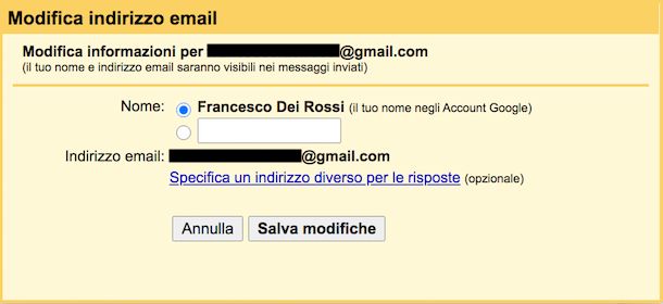Change the name associated with the 'account 
