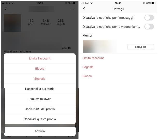 Come bloccare messaggi Instagram