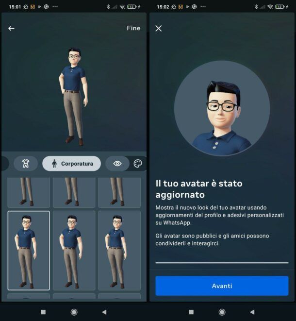 Come creare avatar WhatsApp su Android
