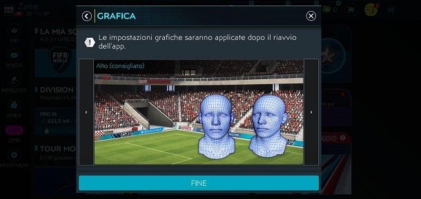 Opzioni grafiche FIFA Mobile